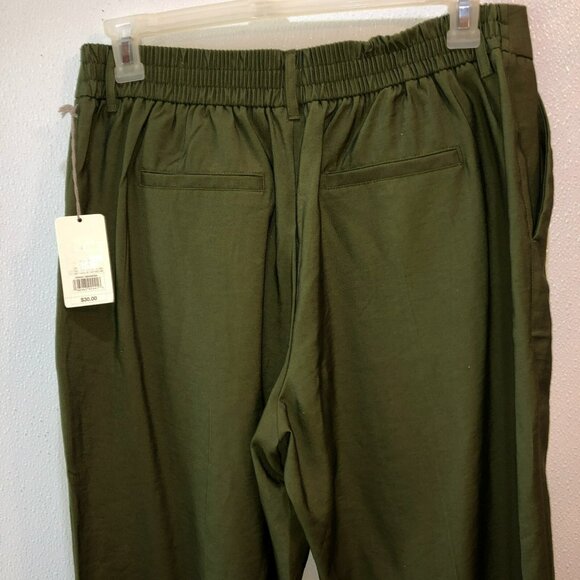 A New Day Slim Ankle Pants Green Elastic In Back Of Waist Side Pockets Size 14 - Picture 7 of 12